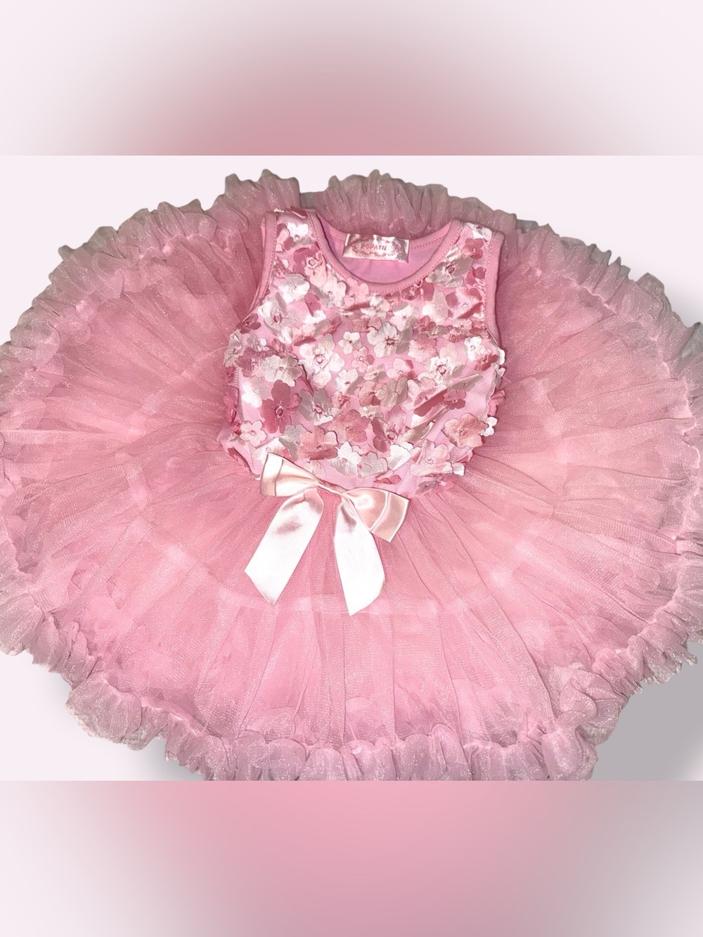 Popatu 24M Pink Floral Tutu Dress Princess Birthday Cake Smash Flower Girl